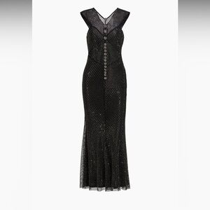 NWOT Self-Portrait Hotfix Fishnet Midi-Dress